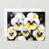 Hübsche Stiefmütterchen Aquarellmalerei Postkarte (Vorne/Hinten)