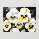 Hübsche Stiefmütterchen Aquarellmalerei Postkarte (Vorderseite)