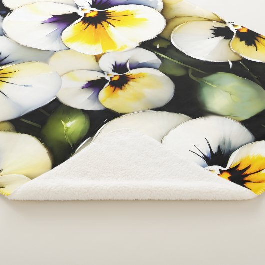 Hübsche Stiefmütterchen Aquarellmalerei Sherpadecke (3/4)