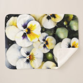 Hübsche Stiefmütterchen Aquarellmalerei Sherpadecke (Vorderseite (Horizontal))