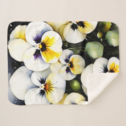 Hübsche Stiefmütterchen Aquarellmalerei Sherpadecke (Vorderseite (Horizontal))