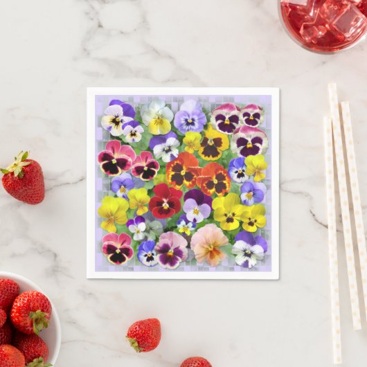 Hübsche Stiefmütterchen - benutzerdefinierte Hinte Serviette (Beispiel)