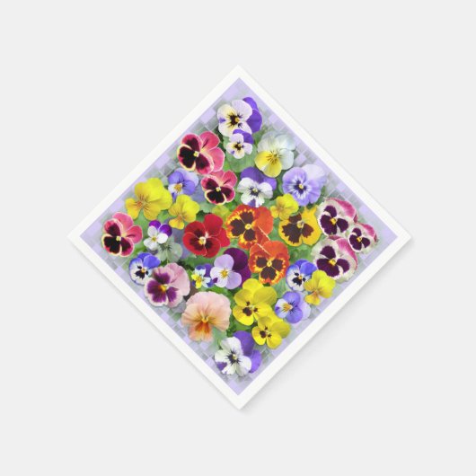 Hübsche Stiefmütterchen - benutzerdefinierte Hinte Serviette (Ecke)