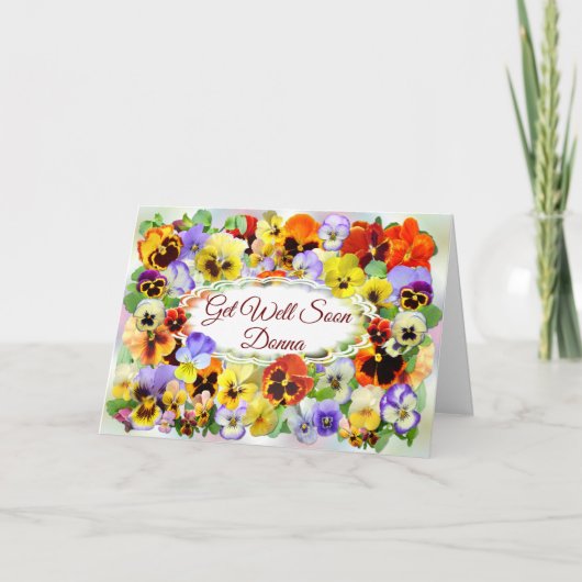 Hübsche Stiefmütterchen erhalten gute Grußkarte Karte (Vorderseite)