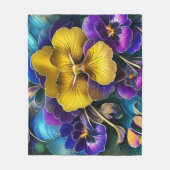 Hübsche Stiefmütterchen Fleecedecke (Vorderseite)