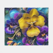 Hübsche Stiefmütterchen Fleecedecke (Vorderseite (Horizontal))