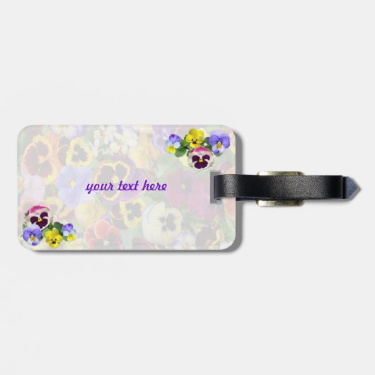 Hübsche Stiefmütterchen Gepäckanhänger (Rückseite horizontal)