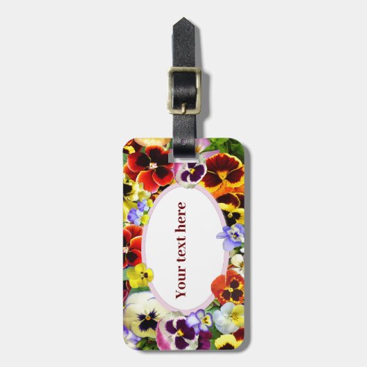 Hübsche Stiefmütterchen Gepäckanhänger (Vorderseite vertikal)