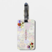 Hübsche Stiefmütterchen Gepäckanhänger (Rückseite vertikal)