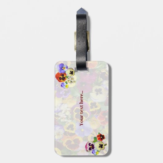 Hübsche Stiefmütterchen Gepäckanhänger (Rückseite vertikal)