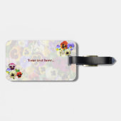 Hübsche Stiefmütterchen Gepäckanhänger (Rückseite horizontal)