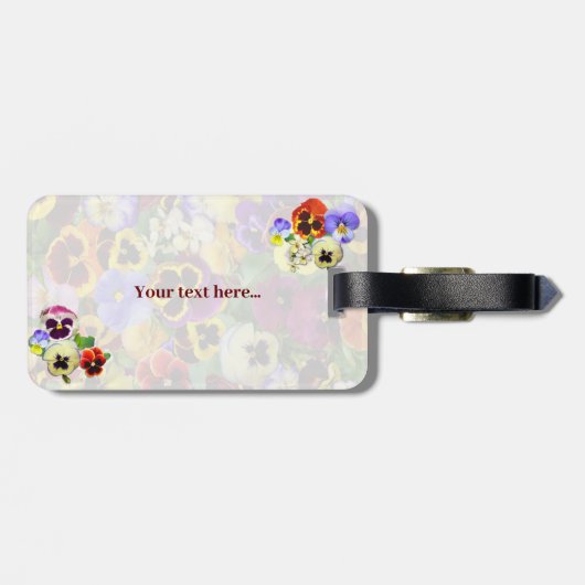 Hübsche Stiefmütterchen Gepäckanhänger (Rückseite horizontal)