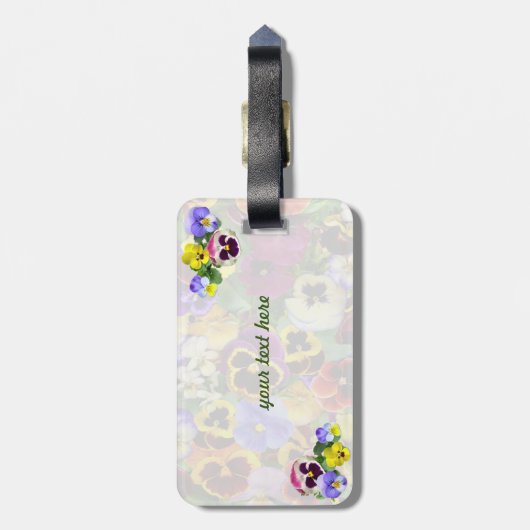 Hübsche Stiefmütterchen Gepäckanhänger (Rückseite vertikal)