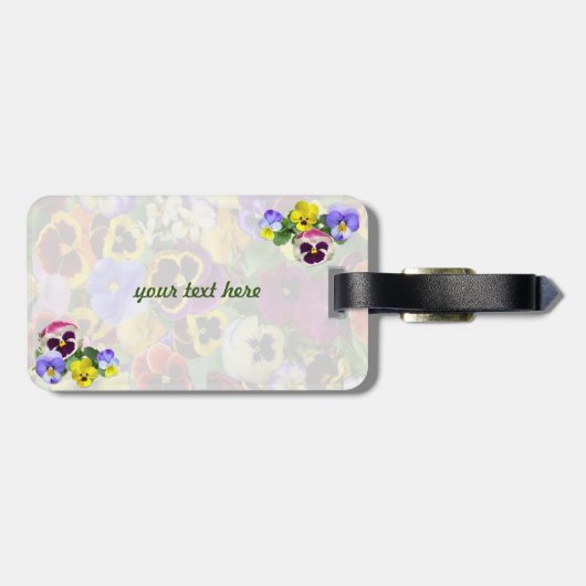 Hübsche Stiefmütterchen Gepäckanhänger (Rückseite horizontal)