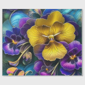 Hübsche Stiefmütterchen Geschenkpapier (Flach)