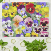 Hübsche Stiefmütterchen Geschirrtuch (Gefaltet)