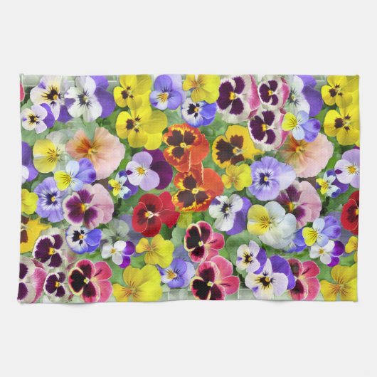 Hübsche Stiefmütterchen Geschirrtuch (Horizontal)