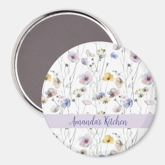 Hübsche Stiefmütterchen in Aquarellfarben Personal Magnet (Vorderseite/Rückseite)