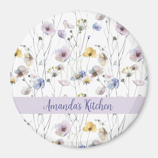 Hübsche Stiefmütterchen in Aquarellfarben Personal Magnet (Vorne)