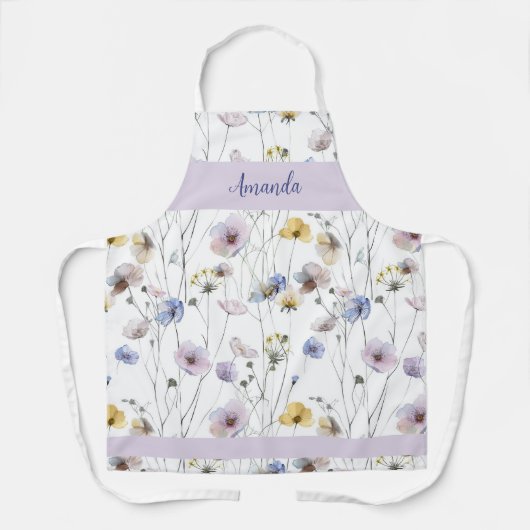 Hübsche Stiefmütterchen in Aquarellfarben Personal Schürze (Vorderseite)