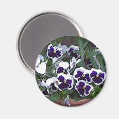 Hübsche Stiefmütterchen Magnet (Vorderseite/Rückseite)