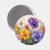 Hübsche Stiefmütterchen Magnet (Vorderseite/Rückseite)