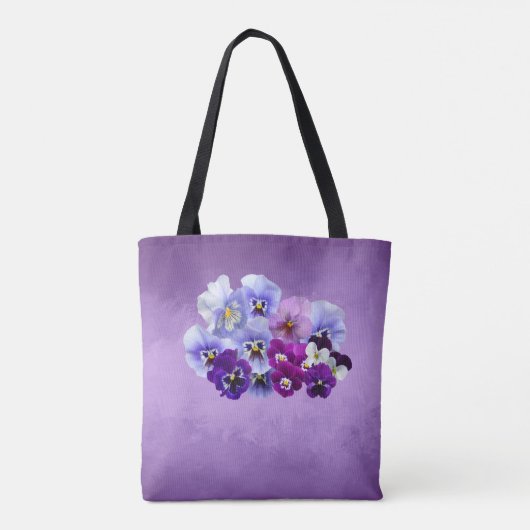 Hübsche Stiefmütterchen Personalisiert Blumenbeute Tasche (Rückseite)
