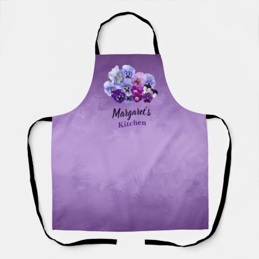 Hübsche Stiefmütterchen Personalisierte Lila Schür Schürze (Vorderseite)