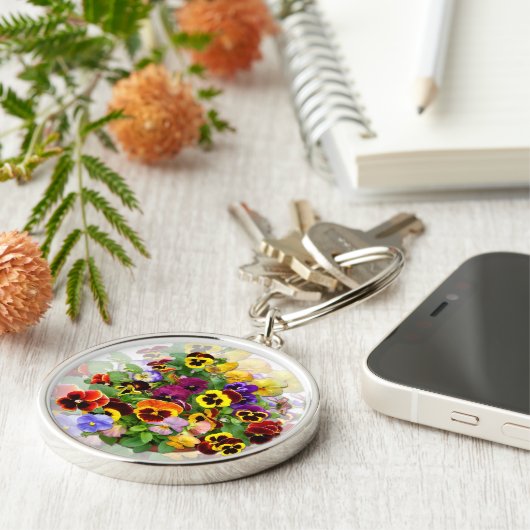 Hübsche Stiefmütterchen Schlüsselanhänger (Seite)