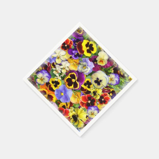 Hübsche Stiefmütterchen Serviette (Ecke)