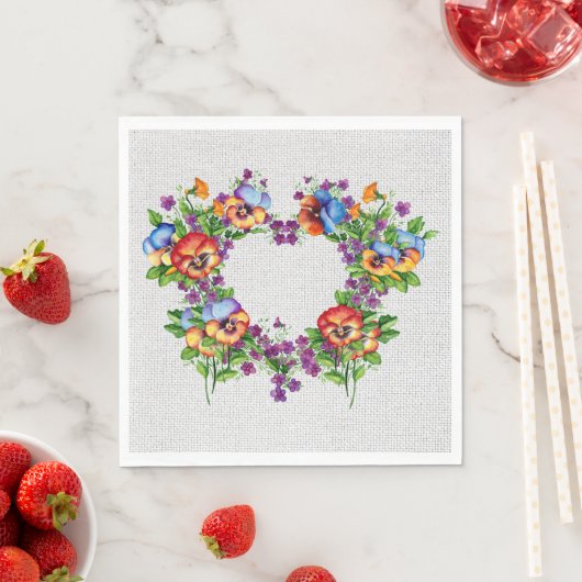 Hübsche Stiefmütterchen Serviette (Beispiel)