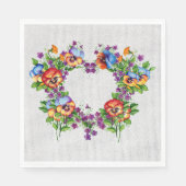 Hübsche Stiefmütterchen Serviette (Vorderseite)