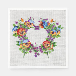 Hübsche Stiefmütterchen Serviette