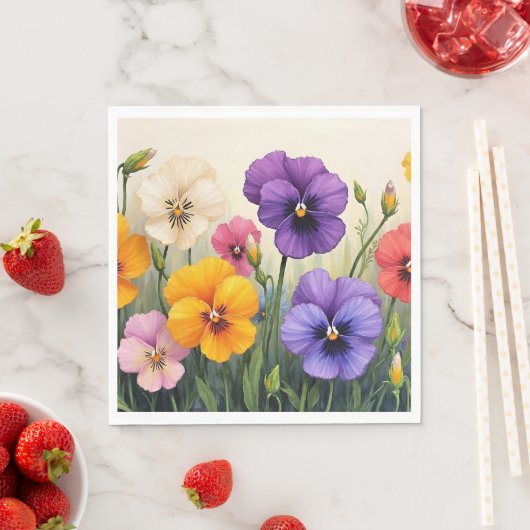 Hübsche Stiefmütterchen Serviette (Beispiel)