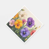 Hübsche Stiefmütterchen Serviette (Ecke)