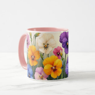 Hübsche Stiefmütterchen Tasse