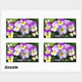 Hübsche Stiefmütterchen und Schmetterlinge Rectang Rechteckiger Aufkleber (Blatt)