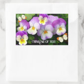 Hübsche Stiefmütterchen und Schmetterlinge Rectang Rechteckiger Aufkleber (Tasche)