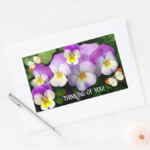 Hübsche Stiefmütterchen und Schmetterlinge Rectang Rechteckiger Aufkleber (Umschlag)