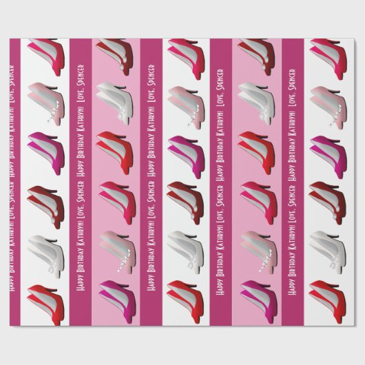 Hübsche Stilettos Personalisiert Geschenkpapier (Flach)