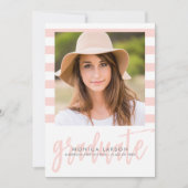 Hübsche Streifen EDITABLE FARBEN Abschluss laden Einladung (Vorderseite)