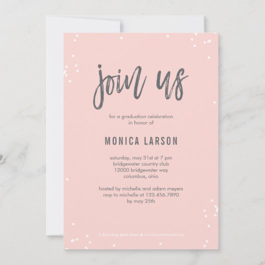 Hübsche Streifen EDITABLE FARBEN Abschluss laden Einladung (Rückseite)