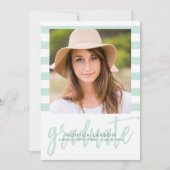 Hübsche Streifen EDITABLE FARBEN Abschluss laden Einladung (Vorderseite)