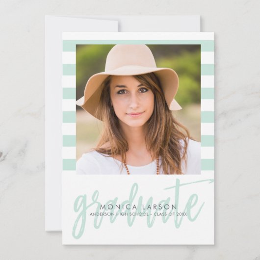 Hübsche Streifen EDITABLE FARBEN Abschluss laden Einladung (Vorderseite)