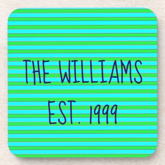 Hübsche Streifen grün und blau Getränkeuntersetzer (Vorderseite)