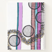 Hübsche Streifen und Kreise doodlen, personalisier Notizblock (Rückseite)