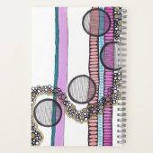 Hübsche Streifen und Kreise doodlen, personalisier Notizblock (Rückseite)