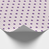 Hübsche Streifen und violette Blumen Geschenkpapier (Ecke)