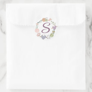 Hübsche Strickborte Runder Aufkleber
