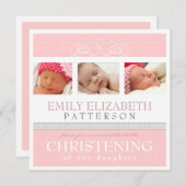 Hübsche Strudel-Foto-Collagen-Taufeinladung Einladung (Vorne/Hinten)